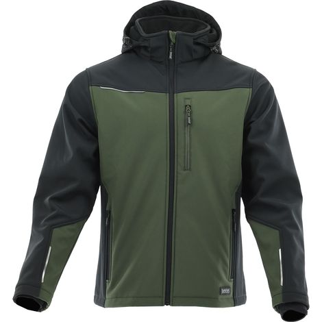 Chaqueta Softshell Work Comfort Plus Sara M 24H negra-amarilla reflectante