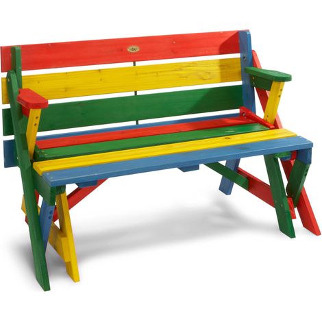 HABAU 687 - Panchina da Picnic per Bambini, 2 in 1, Multicolore (1/3)