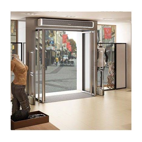 Thermor – Rideau d'air apparent 60 cm 2,5 kW – Débit d'air 400 m³/h – Niveau sonore 47 dB(A) – Installation facile avec accessoires inclus