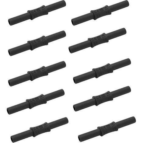 10 Stück J.20009 Bananenstecker-Verbinder 4 mm Buchse auf Buchse, isolierte Bananenstecker-Verlängerung A