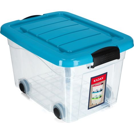 KADAX Kunststoffbehälter mit Rollen, Aufbewahrungsbox aus Kunststoff 20L (1/4)