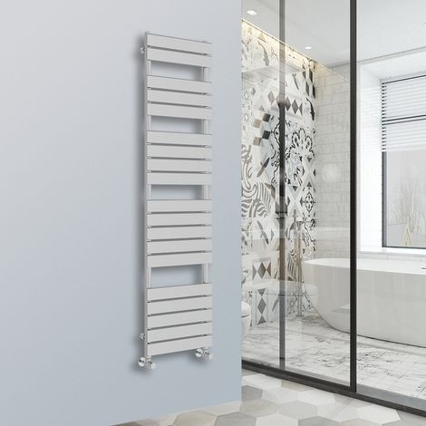 Flat Panel Heated Towel Rail Bathroom Rad Radiator Chrome 1800x450mm