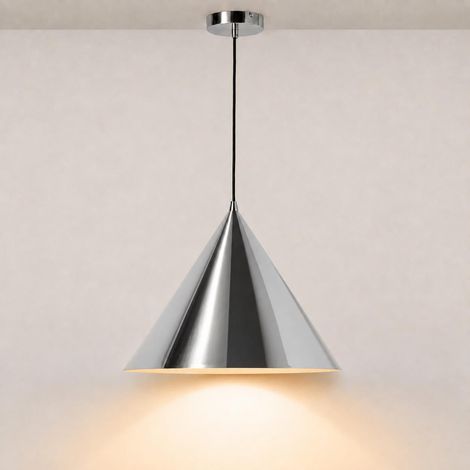 Lámpara Colgante De Metal "CUSPIDE XL" - E27 - Ø46cm - Cromo (1/5)