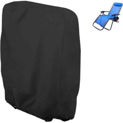 Housse de Protection pour Chaise Longue Pliante, Oxford Coupe-Vent Anti-UV Imperméable Housses pour Chaises de Jardin Pliantes, Housse de Chaise Longue de Jardin (Noir) (1/4)