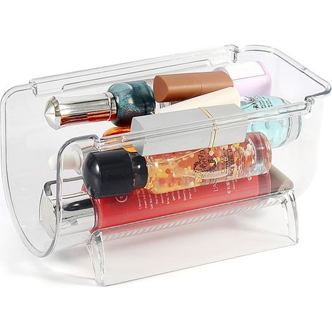 Stapelbare, transparente Weinflaschenhalter aus Kunststoff für Küchenarbeitsplatten, Speisekammer und Kühlschrank (1/5)
