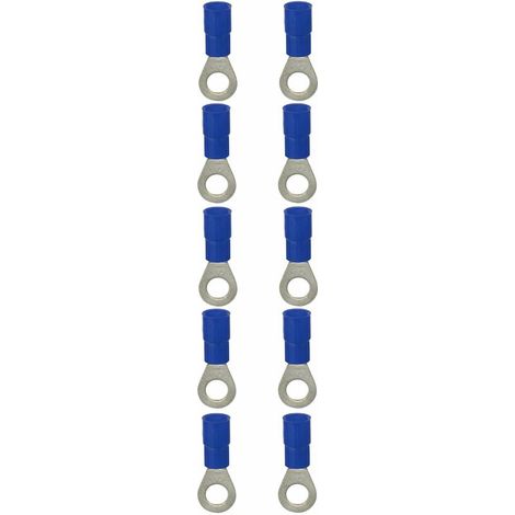 10x cosse pré-isolée mâle ronde à œillet 5mm bleu section de fil électrique 1mm² à 2,5mm² câble connecteur tracteur tondeuse voiture moto