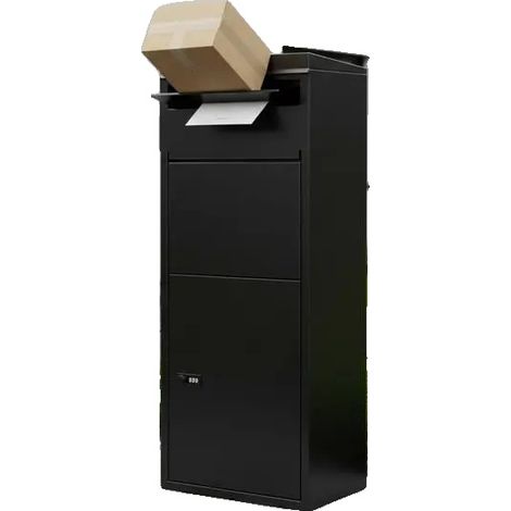 Buzón de correo, construcción de acero, cerradura con teclado de seguridad, color negro. (1/2)