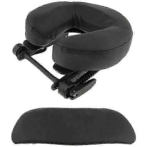 Table de massage de salon avec appui-tête, chaise de spa pliante, coussin de plateforme noir (1/5)