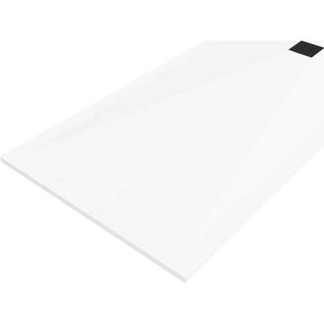 Mexen Stone+ Rechteckige Verbundduschwanne 180 x 70 cm, weiß, schwarze Abdeckung - 44107018-B (1/5)