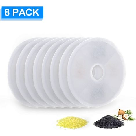 Lot de 8 filtres de rechange pour fontaine à eau pour chat, compatibles fontaines Catit Flower et GEX, cartouches de filtration pour abreuvoir félin, pièces détachées purifiantes. (1/5)