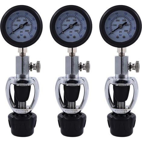3X ContrôLeur de Pression de RéServoir de de PlongéE sous-Marine 5000 PSI 350 Bar, Accessoires de PlongéE sous-Marine (1/5)