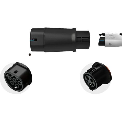 Adaptador de cargador para vehículos eléctricos, compatibilidad de tipo 2 a tipo 1, admite alta corriente, de tipo 1 a tipo 2. (1/2)