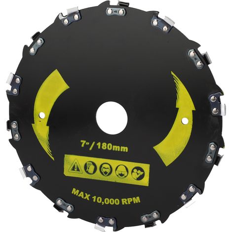 Disque de tronçonneuse 7 pouces 14 dents, acier allié pour coupe bois et plastique, angle droit (1/5)
