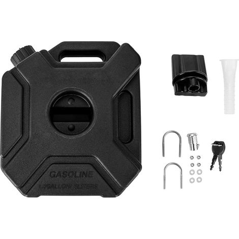 Bidon d'essence portable de 5 litres en plastique – Réservoir supplémentaire pour motos et véhicules – Réservoir d'urgence verrouillable et étanche pour essence (1/5)