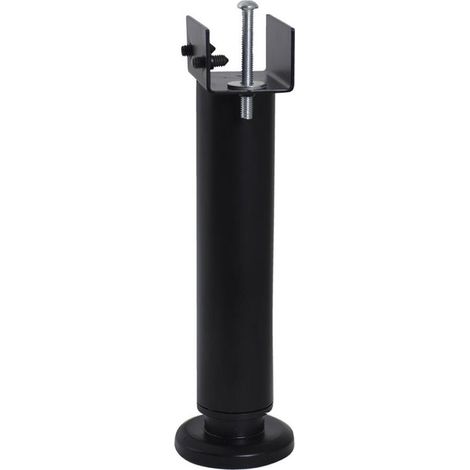 Pata de cama redonda ajustable BAR PLUS de acero negro. Altura máxima: 30 cm x Diámetro: 5,8 cm. AUTRES (1/2)