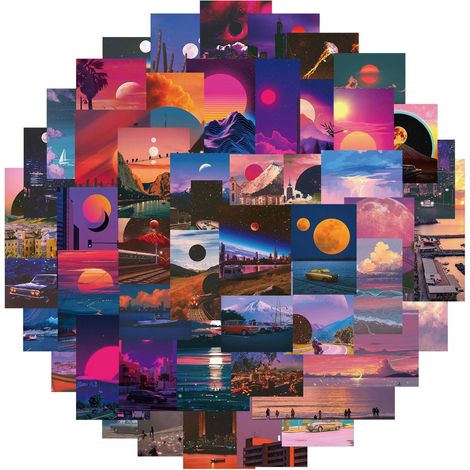 Packung aufkleber - sonnenuntergang