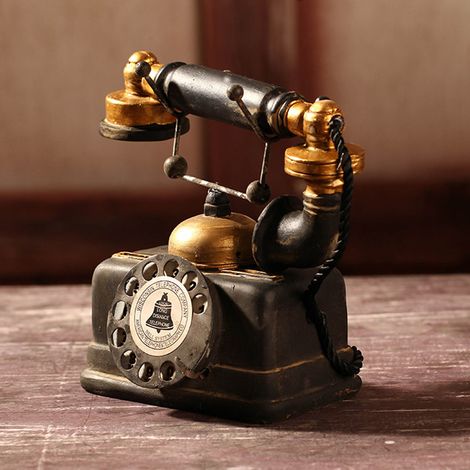 Téléphone Décoratif Rétro en Résine et Métal pour Salon Bureau Café