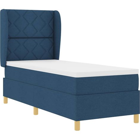 Letto a molle con testiera Blu 200 x 80 cm Tessuto vidaXL (1/5)