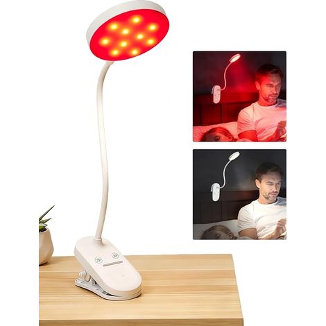 Luz roja de lectura para leer en la cama: tira con clip, temporizador y regulable ideal para escritorios, portátiles y cabeceros de cama. (1/5)