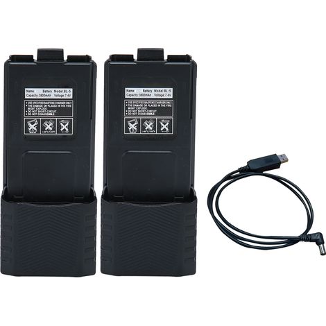 Batterie pour talkie-walkie BAOFENG UV 5R BL-5, batterie rechargeable lithium-ion 3800 mAh, compatible avec les talkies-walkies BF-UV5R/5RA/5RA+/5RB/5RC/5RD/5RO/5RE. (1/5)