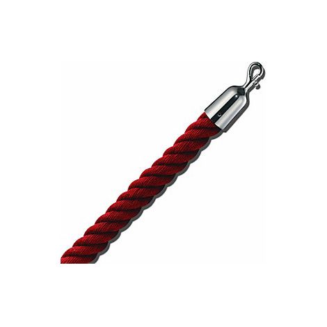 Cordel delimitador de 1,5 m  extremos cromados  cordel rojo