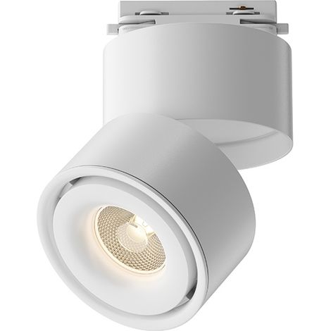 Spot rail 1 phase blanc rond orientable LED 15W 3000K (1/5)