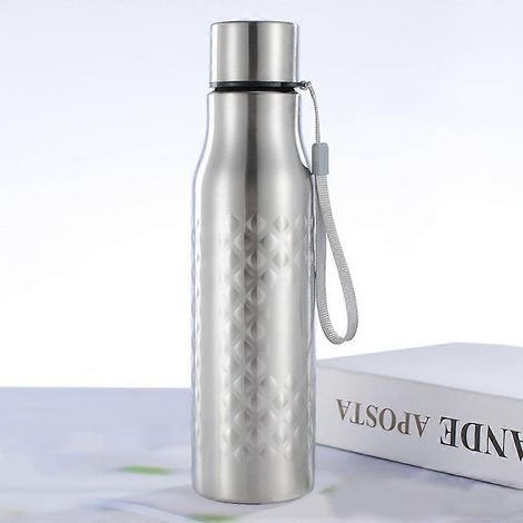 Bouteille d'eau portable grande capacité 750 ml en acier inoxydable, isotherme et à simple paroi, idéale pour les activités de plein air. (1/5)