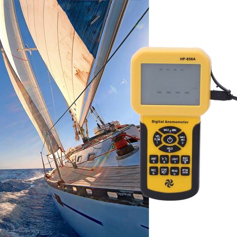 Anémomètre numérique portable HP-856A avec écran LCD et affichage USB, testeur de vitesse du vent (1/5)
