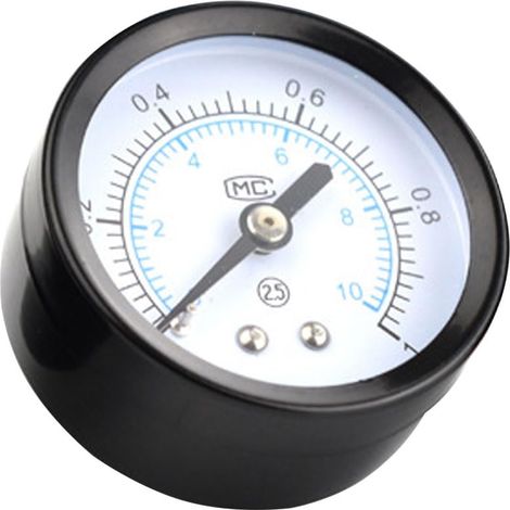 Manomètre d’eau 0-10 bar, Ø 50 mm, 1/4 BSP-raccord en laiton, pour air comprimé et vide (1/5)