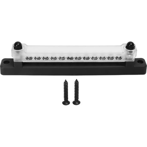Marine Busbar Stromverteilerblock, Hochtemperatur-vernickelte Messingabdeckung für Auto, Wohnmobil und Boot (SCHWARZ).