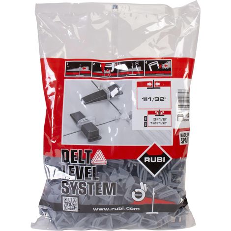 Rubi – Système de nivellement pour carrelage 400 pièces – Croisillon de carreleur 3-12 mm – Largeur de joint 1,5 mm – Réutilisable et robuste (1/8)