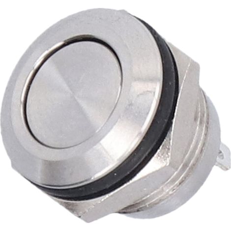 5 Interrupteurs à Bouton Plat en Acier Inoxydable, Étanches, Bornes à Vis, Accessoires Électriques 0‑220V, 12mm (1/5)