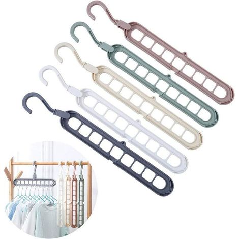 Cintre gain de place, organisateur multi-cintres 5 pièces, cintre magique, support de cintre de placard (1/5)