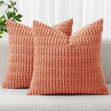 Rosa Plüschkissenbezüge, 45 x 45 cm (ohne Füllung), 2 Stück, Heimdekoration, Sofa, Wohnzimmercouch.