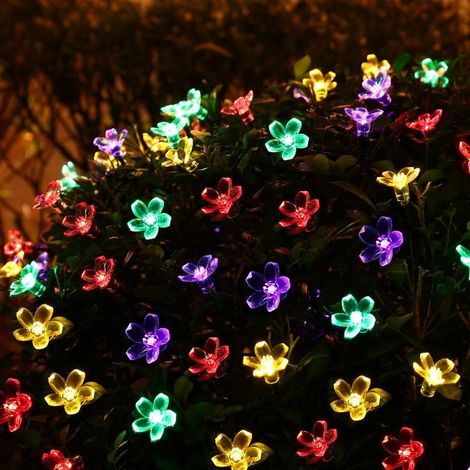 guirnalda de luces, 7 m, 50 LED, resistente al agua IP65, 8 modos, alimentada por energía solar, para jardín, patio, fiesta (1/5)