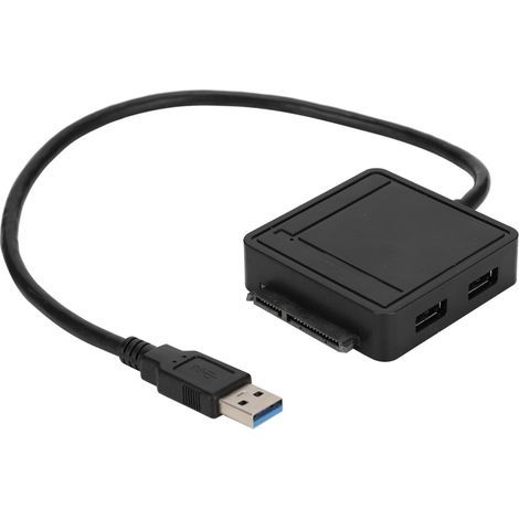 Câble adaptateur pour disque dur SATA avec interface USB haute vitesse et connecteur coudé USB 3.0, prenant en charge le branchement à chaud pour un transfert de données à haute vitesse, et comprenant (1/4)