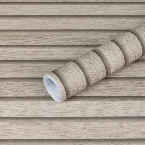 Papier peint aspect bois gris, panneaux acoustiques muraux, 30 cm x 200 cm, film adhésif pour meubles, film mat pour meubles, papier peint imperméable, pour salon (1/5)
