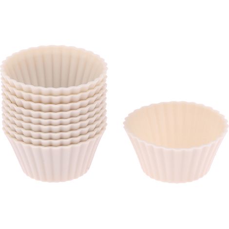 10 moules à gâteaux ronds en silicone beige (1/4)