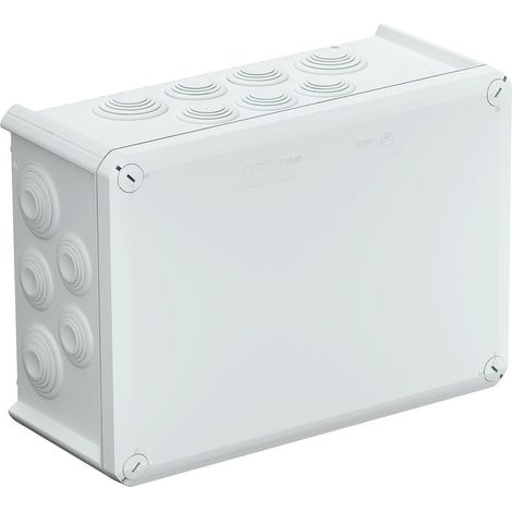 OBO Bettermann Kabelabzweigkasten mit Einführungen 285x201x120 Polypropylen, glasfaserverstärkt reinweiß RAL 9010, 2007568