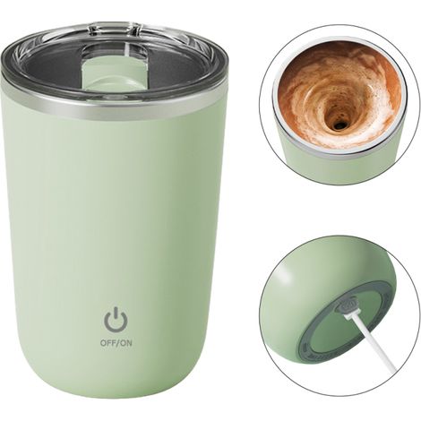 Taza magnética recargable y a prueba de fugas, fabricada en acero inoxidable 304 (350 ml). (1/5)