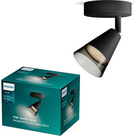 Philips Cleft Foco de superficie con 1 punto de luz (Negro) - Casquillo GU10 (1/5)