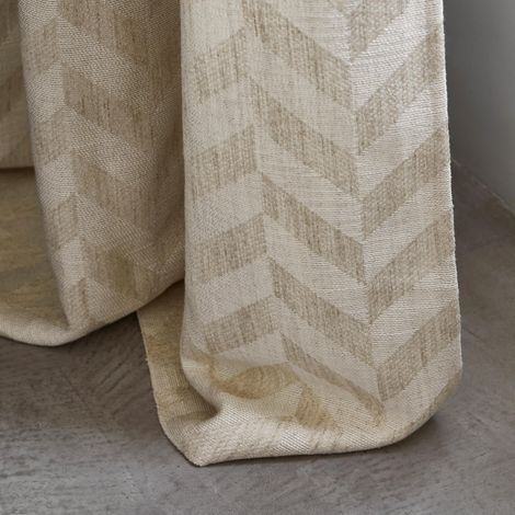 Rideau en Jacquard tissé aux fils méchés, motif chevrons TOBIAS