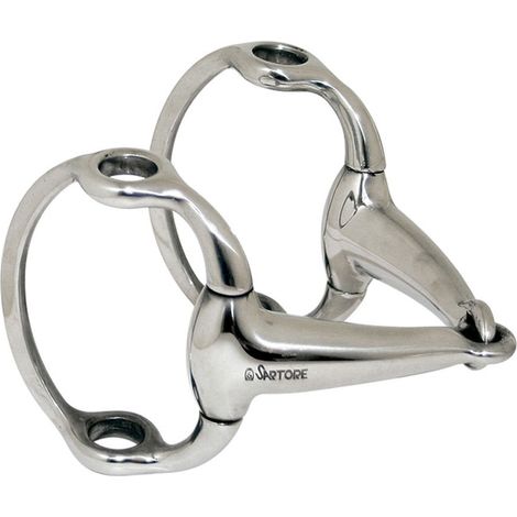 13,5 cm: Morso oliva con anelli piatti snodato elevatore in acciaio inox vuoto 23 mm