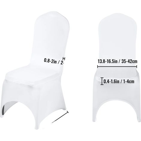 Housses de Chaise, Matériau Élastique, Ajustement Universel, Arch-Front Blanc, 50PCS-a (1/2)