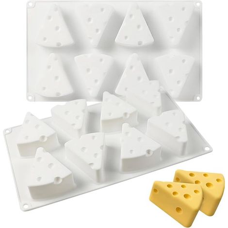 3D-Käse-förmige Silikon-Backformen für Mousse-Torte, 8-Loch-Schokoladenbackblech für französische Desserts, Pudding, Eiscreme und Kerzen. (1/5)