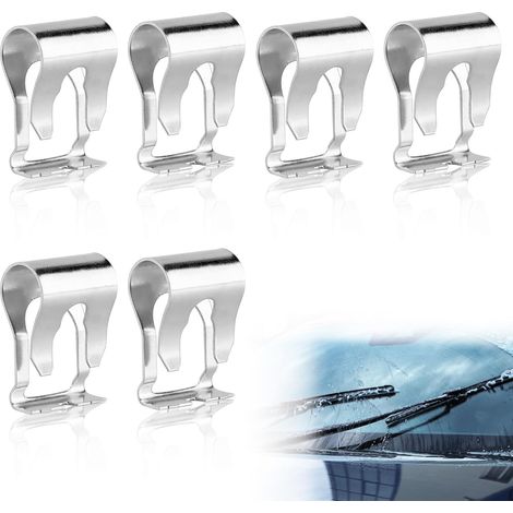 Windscreen Wiper Motor Repair Clip Kit, Wiper Link Clip, Wiper Rod Repair Clamps, Wiper Rod Repair Clip, for Arms, 6pcs (1/5)