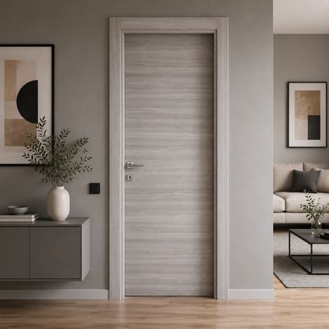 Porta da interno battente reversibile olmo grigio effetto venato H210 cm - 70xH210 cm (1/5)