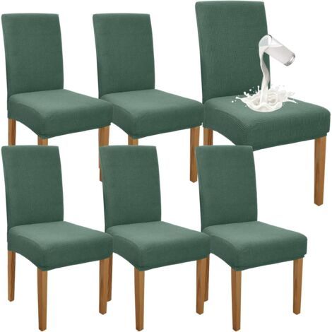 (Matcha Green) Esszimmerstuhlbezüge, 6er-Pack, hochwertige, wasserdichte, elastische Hochstuhlbezüge für das Esszimmer, abnehmbarer Stuhlschutz für die Küchenparty (1/5)
