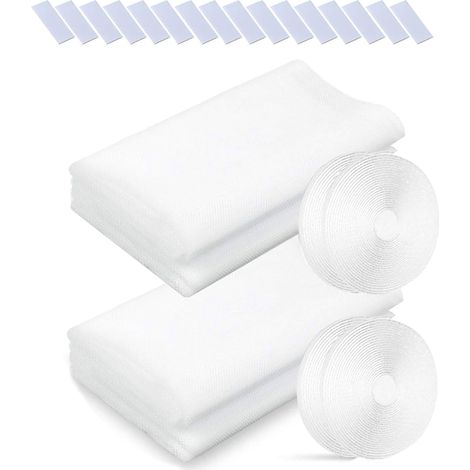 Toile Moustiquaire,Moustiquaire Fenetre 4 Pièces Rouleau Insect Moustiques,Protecteur Filet Maille Rideau De Fenêtre 130x150cm Écran Standard pour Fenêtre Blanc (1/5)