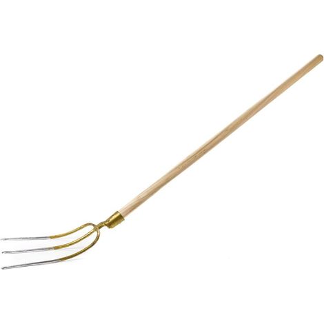 Fourche à fumier Forke 3 dents avec manche en fil de fer pour le jardin et l'agriculture (1/5)